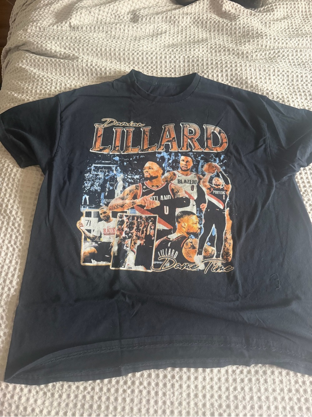 Damian Lillard Graphic Short Sleeve Tee in Black with Lillard Collage